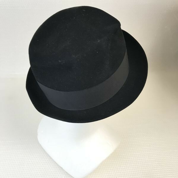 ビンテージ★Cavanagh/カヴァナ★フェドラハット/ソフトハット【サイズフリー/黒/Black】Vintage/hat/70s-80s?rare◆YCB81