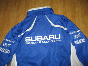 スバルSTI　555ワールドラリー・WRC・WRX　刺繍ロゴスパルコ・ピレリオフィシャル　防寒ジャケット　サイズm（L相当）　美中古