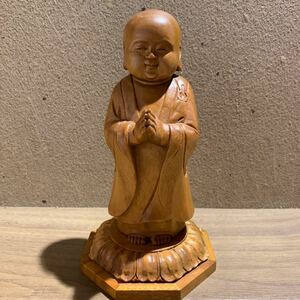 木彫 地蔵 伝統工芸 工芸美術 天然木製 木彫り 木彫仏像 置物 仏教工芸品
