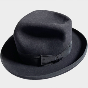 ミント! 30's STETSON 58CM THE SPECIAL スペシャル ホンブルグ HOMBURG ステットソン VINTAGE HAT ヴィンテージ ハット 黒 MINT レア 着用