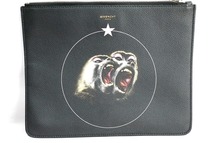 中古 GIVENCHY ジバンシィ　クラッチバッグ　モンキープリント　PVC　ブラック_画像5