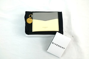 新品 GIVENCHY ジバンシィ チャーム付き カードケース パスケース レザー クリーム×グレー BB60CEB0V3 650