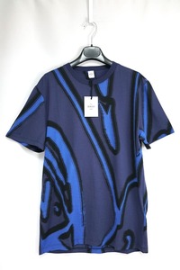 新品 Berluti ベルルッティ 半袖Tシャツ カットソー ジャイアントスクリット ジャガード ネイビー 紺色 R22JRS877-002