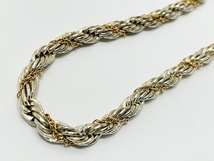 1円～ TIFFANY＆Co. ティファニー ツイストロープ STR-14K シルバー925 コンビ ネックレス ブレスレット 2点セット ヴィンテージ K14/SV _画像4