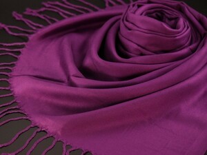 blakafee #BC-P037 極上 カシミア 大判 ストール パシュミナ【ロイヤルパープル/無地】High Quality Pashmina Collection