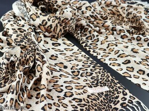 blakafee #BF-0277 極上 カシミア 大判 ストール【イエロー系/レオパード ヒョウ柄】High Quality Pashmina Collection