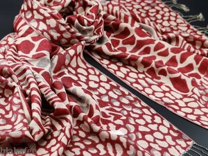 blakafee #BF-0267 極上 パシュミナ 大判 ストール【ボルドー系/豹 Leopard】High Quality Pashmina Collection