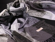 blakafee #BF-0292 極上 パシュミナ 大判 ストール【プラチナグレー系/ブロックチェック】High Quality Pashmina Collection_画像1