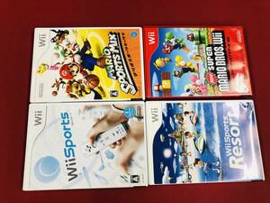 マリオスポーツミックス ニュースーパーマリオブラザーズ Wii sports resort リゾート 即落札！！ 4本 セット