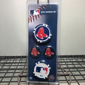 MLB ボストン　レッドソックス　ボールマーカーセット　カジノチップマーカー2個　ボールマーカー2個