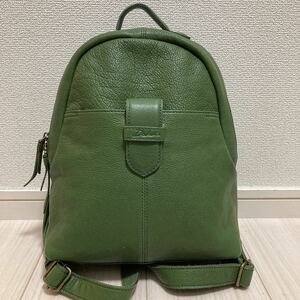  beautiful goods dakota dakota lady's men's rucksack backpack bag green green original leather cow leather leather simple high capacity Logo brand 