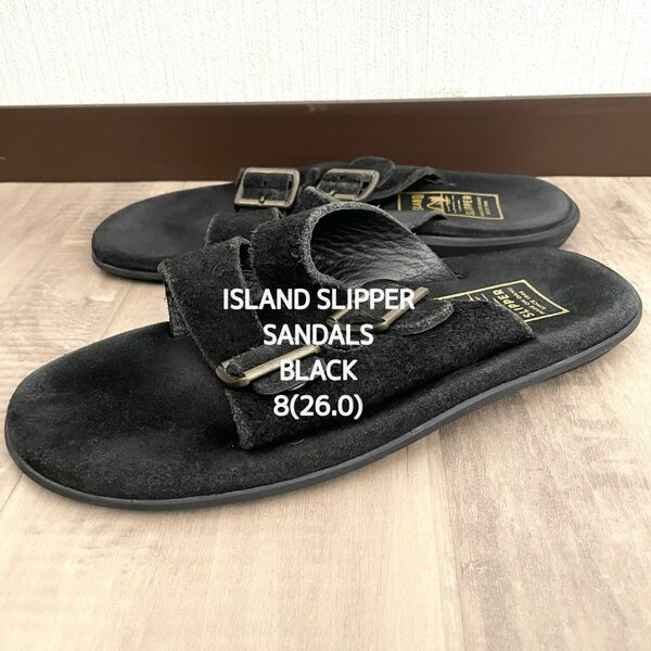 【ISLAND SLIPPER】 アイスランドスリッパ サンダル 夏靴 ブラック 黒 26.0