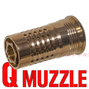 ◆ Q Cherry Bomb タイプ マズルブレーキ GOLD M14逆ネジ ( Muzzle Brake フラッシュ ハイダー FLASH HIDER