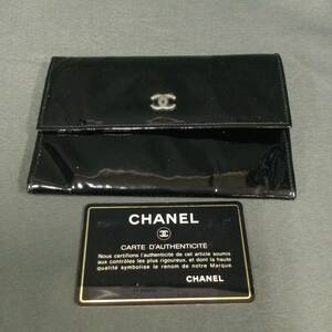 051201 251789 CHANEL　シャネル　二つ折り財布　ブラック　黒　ココマーク　1番台　ブランド　服飾小物　USED品