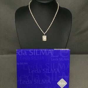 051207 252116-2 Leda SILMA レダ シルマ ペンダント ネックレス アクセサリー 喜平チェーン キヘイ 056 刻印有 ラインストーン 箱付き