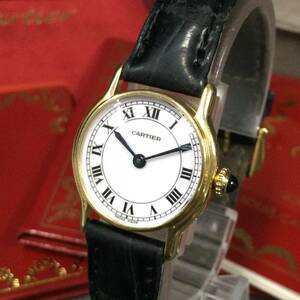 051127 249479 Cartier　カルティエ　RIVIERA SM YG AB 7 3/4 ETA2512　782480124　18K　腕時計　レディース　19.5ｇ　稼働品　USED品