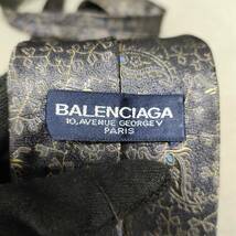 051218 252835-5　BALENCIAGA　バレンシアガ　ネクタイ　ネイビー系　絹100％　スーツ小物　ファッション小物　服飾小物　USED品_画像5