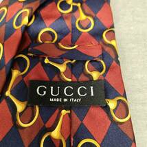 051225　253487-11　GUCCI　グッチ　ネクタイ　ワイン系カラー×ネイビー系カラー柄　メンズファッション小物　紳士小物　服飾小物_画像4