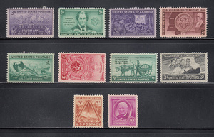 【アメリカ】1930年代頃～未使用切手(MNH)10種大量まとめてロット！希少！！(hCyGC6S_97)
