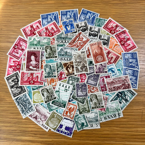 【ザール（ドイツ）】1947年～使用済み切手100枚大量まとめてロット！希少！！ (m4YcxtABDs)