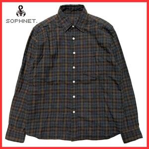 SOPHNET ソフネット 22AW SHAPED REGULAR COLLAR BIG SHIRT 長袖 チェック シャツ カットソー トップス S uniform experiment FCRB Bristol