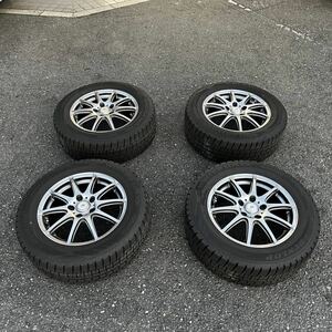 17インチスタッドレスタイヤ・アルミホイール4本セット DUNLOP WINTER MAXX 215/60R16 22年48週目製造6〜7部山程度！ヴェゼルRU等に！