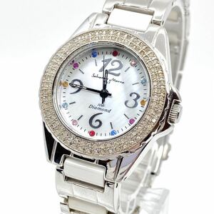 Salvatore Marra 100 Diamond ダイヤ 腕時計 クォーツ quartz 3針 シェル ホワイト シルバー 白 銀 サルバトーレマーラ ダイアモンド Y220
