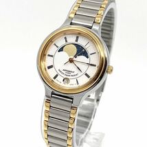 CASIO ARGENT 腕時計 ムーンフェイズ デイト ラウンド ローマン 3針 コンビ ゴールド シルバー 金銀 カシオ エージェント Y287_画像1
