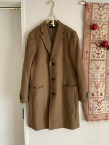  Uniqlo wool cashmere Camel Chesterfield coat coat outer men's S cashmere coat cashmere tea Brown wool *