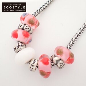 【美品】TROLLBEADS トロールビーズ 925S ガラス/天然石/シルバービーズ・クラスプ・チェーンネックレス 計11点