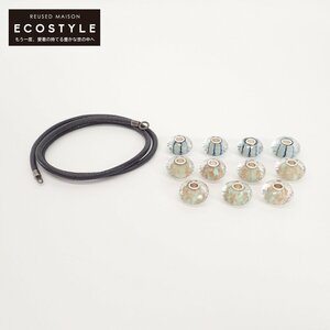 【美品】TROLLBEADS トロールビーズ 925S ガラスビーズ・レザーネックレスコード 計12点