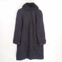 1円 LANVIN ランバン ブラック モヘア混フォックスファーコート コート 34 ブラック レディース_画像2