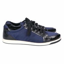 【美品】PRADA SPORT プラダスポーツ 3E5892 ナイロン/サフィアーノレザー スニーカー シューズ 38 ネイビー/ブラック レディース_画像4