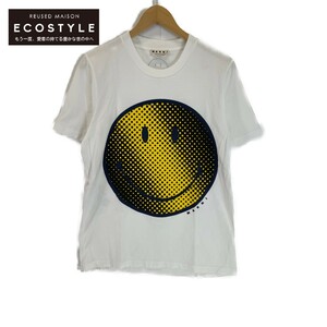 MARNI マルニ SMILEY 白 フェイスグラフィックプリントTシャツ ホワイト 46 トップス コットン メンズ 中古