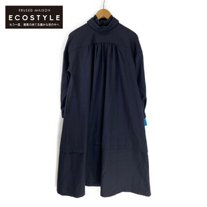 ENFOLD エンフォルド 22AW ダークネイビー A-LINE SHIRT DRESS ダークネイビー 36 ワンピース ウール レディース 中古