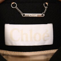 1円 CHLOE クロエ ブラック 15AW ウール トグル コート コート 36 ブラック レディース_画像9