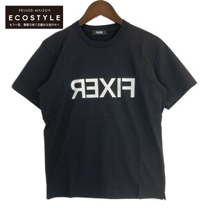 FIXER フィクサー ブラック リバースプリント クルーネック Tシャツ ブラック XS トップス コットン メンズ 中古