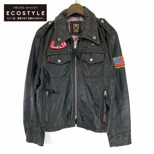 【美品/1円】SCHOTT ショット J604 ヴィンテージ加工 レザー 1st PLECE シングルライダース ジャケット S ブラック メンズ