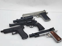 H　R51227　マルゼン S.W. 44マグナム No.6010・COLT MK IV・iAi オートマグ3・GLOOK 19 AUSTRIA 9x19　4点セット　ASGK　現状渡し_画像1