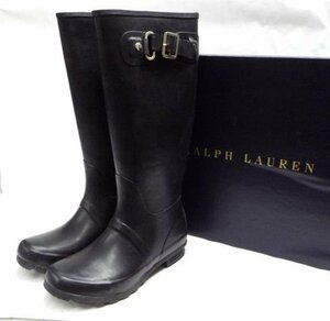 ★RALPH LAUREN /ラルフローレン ◎レインブーツ　黒 /ブラック　7B (24)サイズ