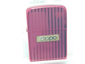 新品未使用　ZIPPO　ジッポ　レッド　メタリック　ロゴ張　2002