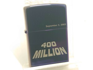 新品未使用　ZIPPO　ジッポ　　400　MILLION　03年製　パープル　