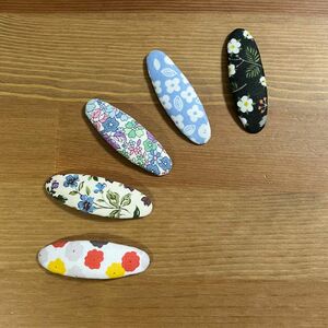 5個セット　パッチンピン　花柄　ハンドメイド