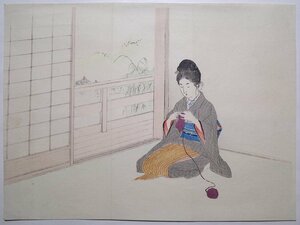 梶田半古【紅蓮白蓮】■口絵 浮世絵 錦絵 美人画 木版画 摺物 明治34年 古書 和本 Ukiyoe