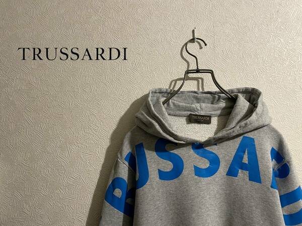 ◯ TRUSSARDI フロント ロゴ フーディ / トラサルディ スウェット パーカー グレー 16 S Mens Ladies Junior #Sirchive