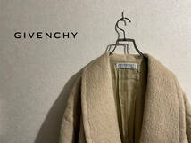 ◯ Vintage GIVENCHY ウール ファー ガウン コート / ジバンシー ショールカラー ジャケット ベージュ 6 Ladies Mens #Sirchive_画像1