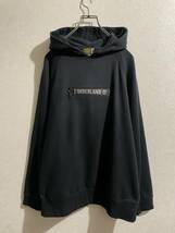 ◯ Timberland ジッパーテープ ロゴ フーディ / ティンバーランド スウェット パーカー ブラック 黒 XS Mens #Sirchive_画像2