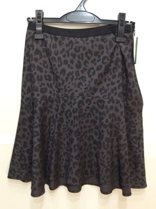  L .. gray × black animal pattern skirt size 38
