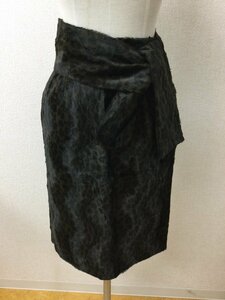 レリアン キャラオクルス カーキに黒レオパード フェイクファースカート とも布ベルト付き サイズ9