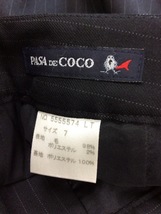 PASA DE COCO 黒のチョークストライプパンツ センタープレス サイズ7_画像4